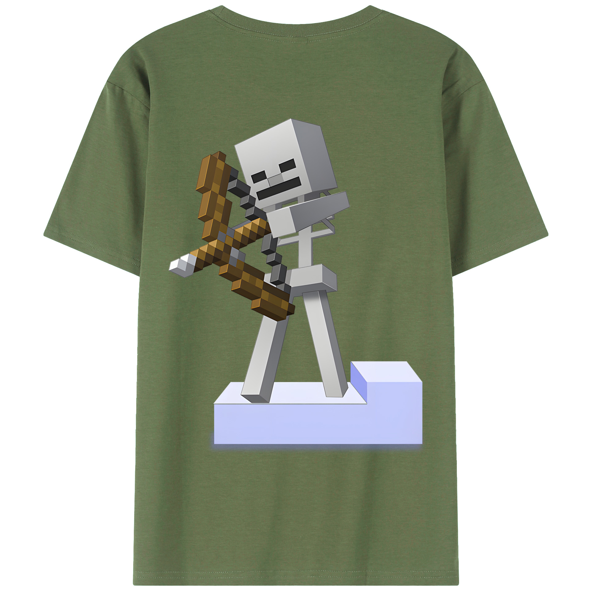（画像用） マインクラフト ブロックの世界 Minecraft MC Block world 綿100％ メンズ半袖Tシャツ（バックプリント） 通気性